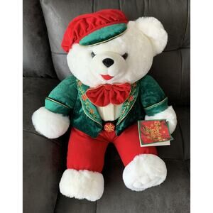 2001 Dan Dee Snowflake Teddy Bear Christmas Holiday White Stuffed Plush 18"